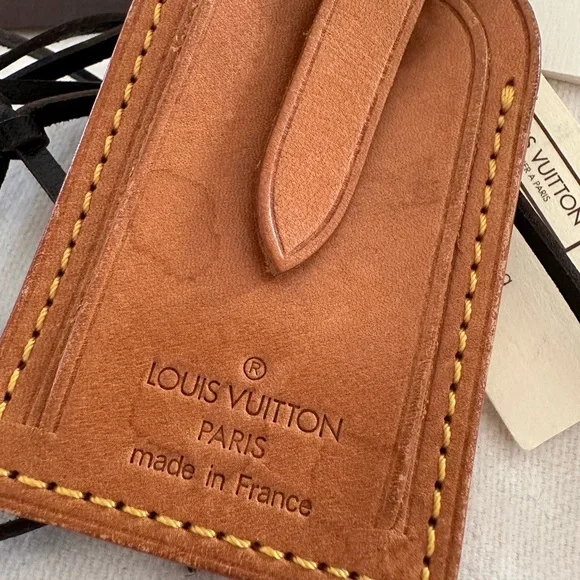 Sale price no offers Louis Vuitton Tan Leather luggage tag - Picture 3 of 7